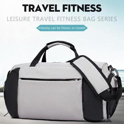Borsa Sportiva da Viaggio Portatile alla Moda per Esterni Pratica Tasca per Scarpe Indipendente Borsa Duffel Separazione Asciutto-Bagnato Borsa da Bagaglio Cilindrica da Touring Zaino Business