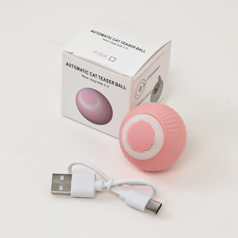 Bite-Resistant Automatic Cat Teasing Ball: Self-Entertainment Bouncing Toy with Rope for Cats