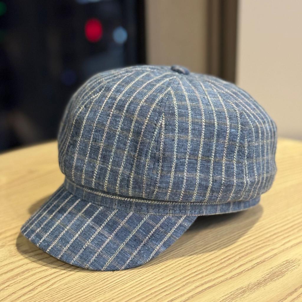 Korean Style Octagonal Hat for Women Thin Plaid Peaked Cap Autumn Student Painter Hat Thin Breathable Beret Trend