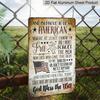 2D Flat, 1pc Vintage "Proud To Be An American" Aluminium Sign - 8"x12" Rustic Patriotic Lyrics Decor, USA Flag Wall Art, Perfect for Independence Day