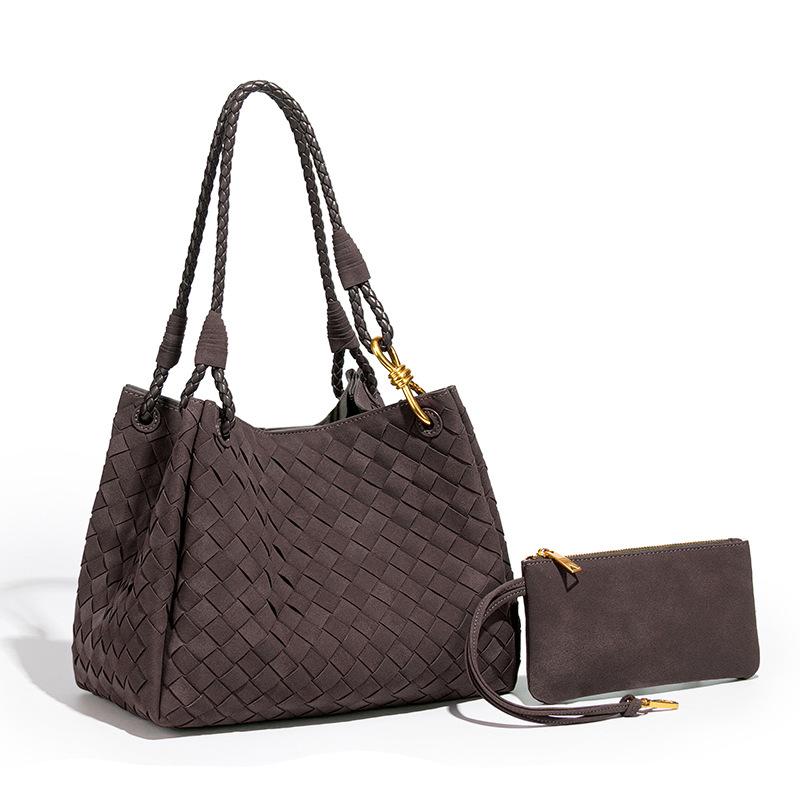 

Large parachute bag autumn and winter new handwoven bag suede large capacity tote bag women s shoulder bucket bag