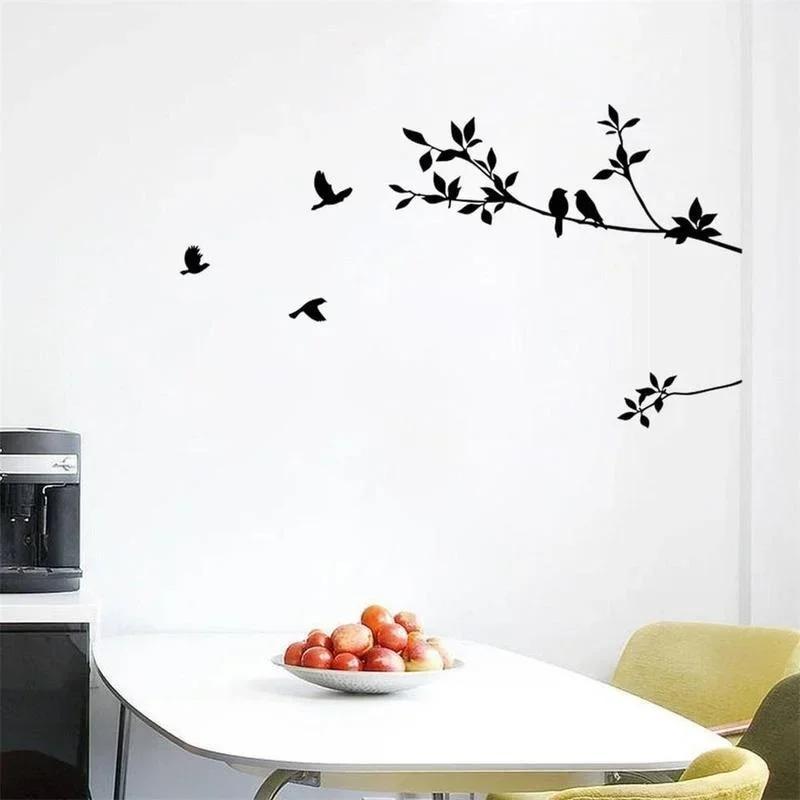 Classic Bedroom Wallpapers Cartoon Owl Bird Tree Wall Stickers Home Decor For Kids Living Room Decals Festival House Ornament