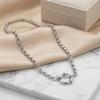 Simple Minimalist Choker Necklace Stainless Steel Collarbone Chain Circular Pendant Necklace  Gift