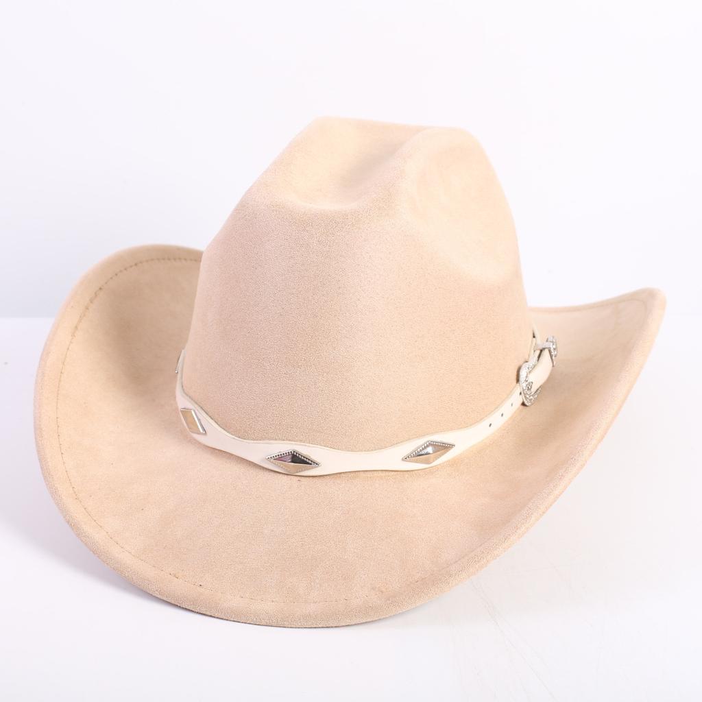 New Color Western Cowboy Hat Men's and Women's Commuting Versatile Simple Wind Wide Brim Top Hat Sun Hat