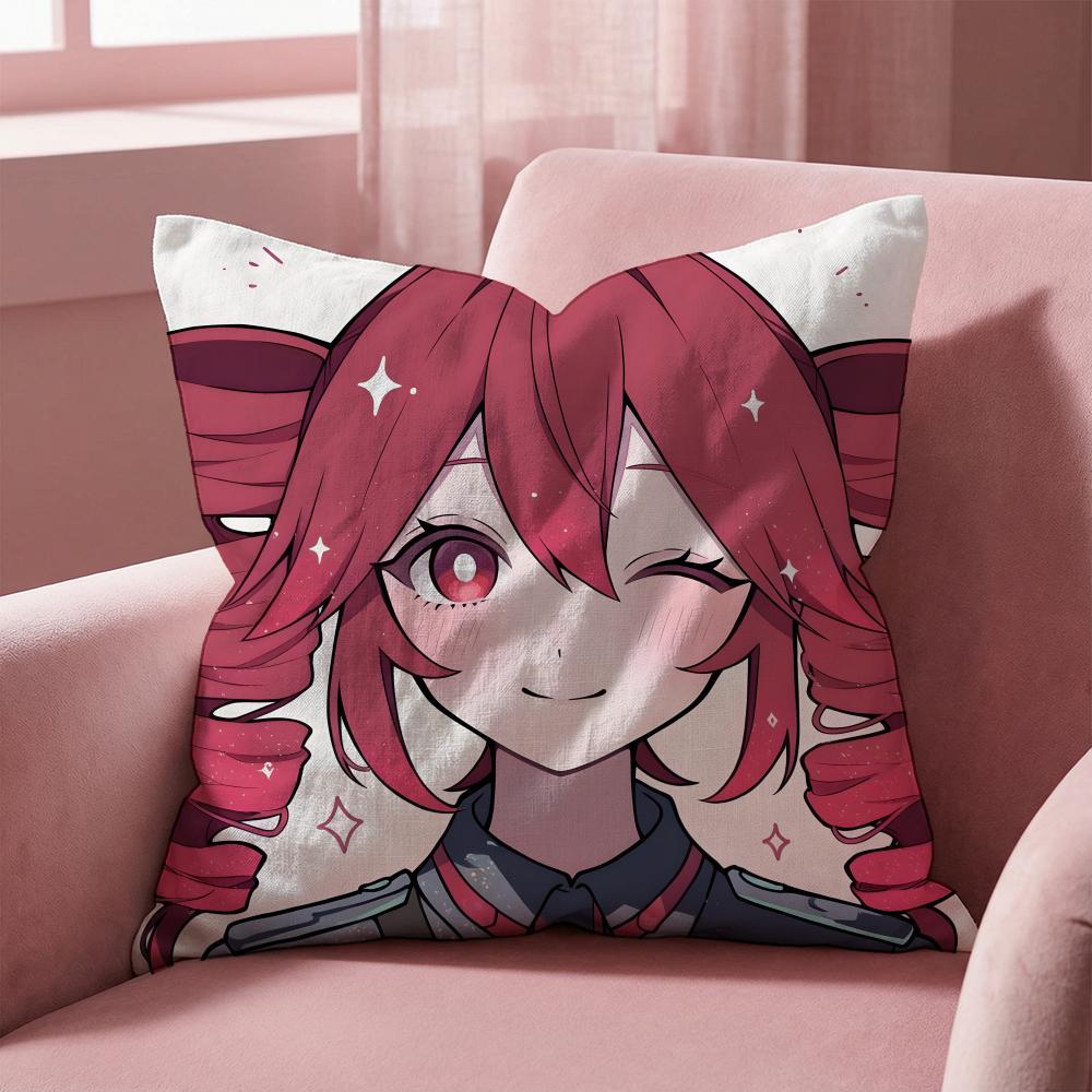 Kasane Teto Anime Cushion Cover Multi-Scene Pillow Cover for Home & Car - Reversible, Soft & Durable for Daily Use