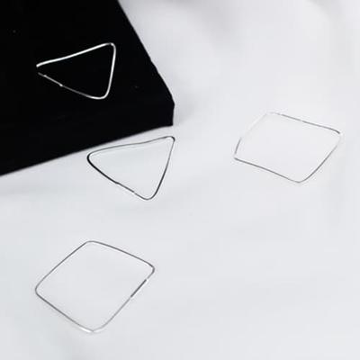 925 Silver Earrings Daily Triangle and Square