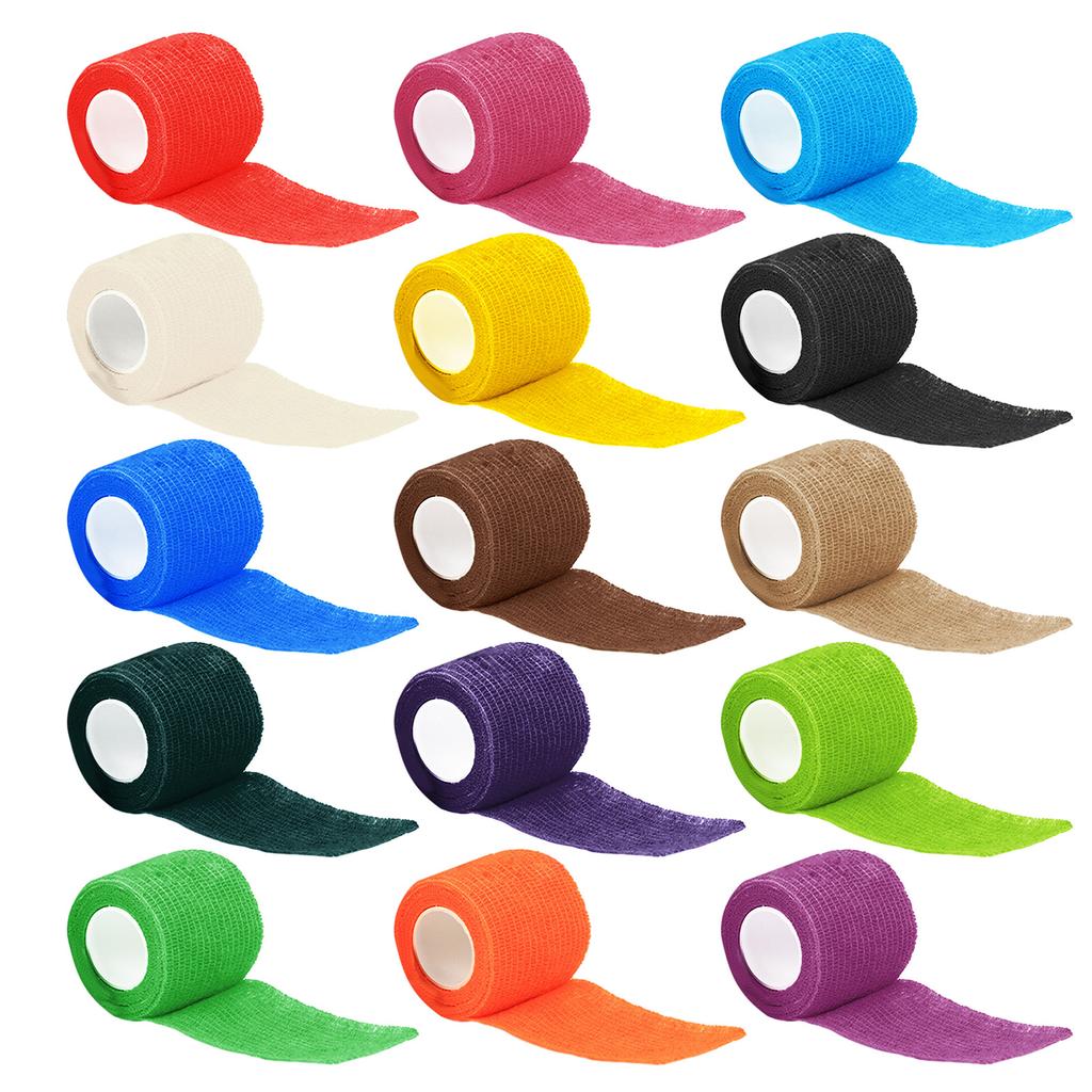 5 Pcs Self Adherent Bandage Wrap Breathable Cohesive Bandage Elastic Adhesive Tape for Stretch Athletic Sports Wrist