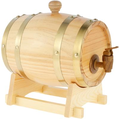 1.5L Wooden Wine Barrel Sealing Whiskey Barrel Dispenser Home Brewing Accessories Whiskey Storage Container Wine Bar Tools
