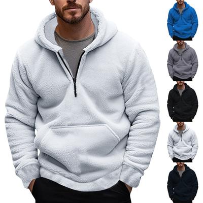 Winter Men's Casual Plus Size Hoodie Men's Coral Velvet Fashion Warm Coat