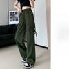Hot Season New Wide-leg Pants, Thin High-waisted Retro Style Drawstring Version Casual Pants