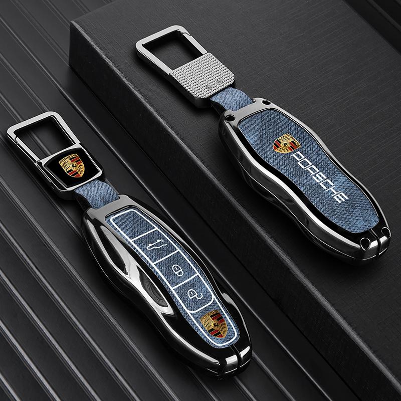 Zinc Alloy Car Key Case Cover Shell For Porsche Panamera Spyder Carrera Macan Boxster Cayman Cayenne 911 970 981 991 Accessories