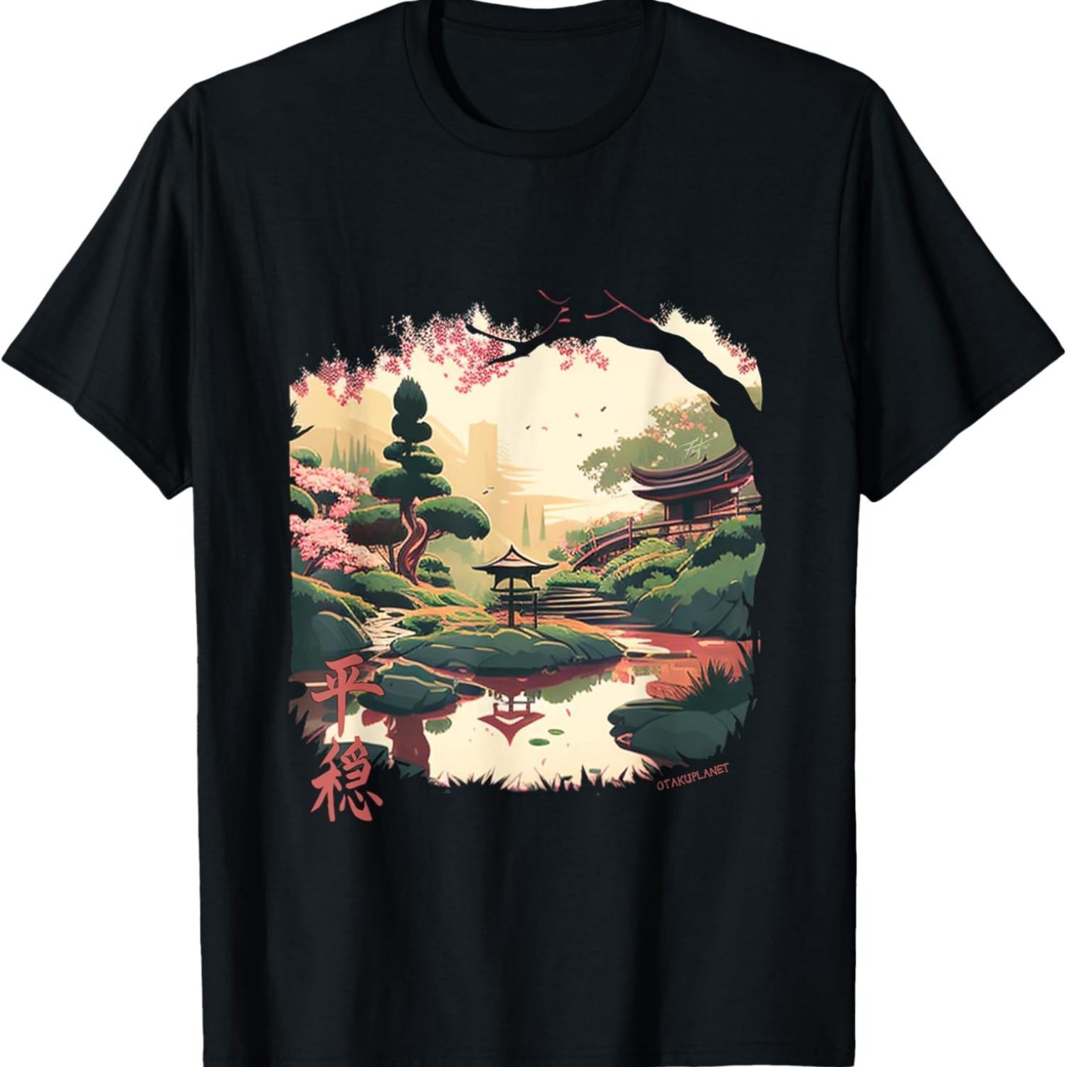 Japanese Garden aesthetic in retro soft grunge Vaporwave T-Shirt S чёрный