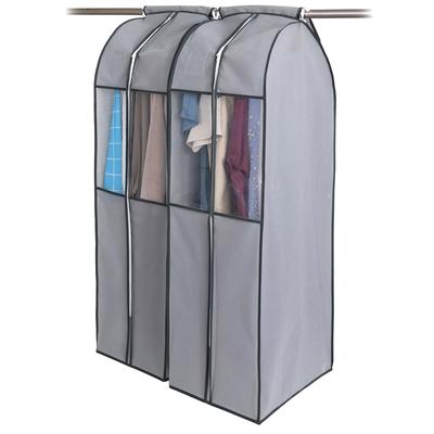 Astro Garment Long for Long and Other Clothing Fabric Garment Suit Closet Hanging Transparent Moth Repellent Closed for Bulk Covers, Gray, Gusseted,
