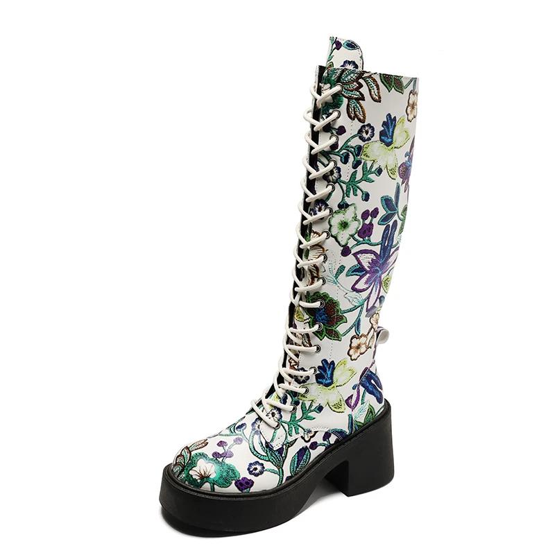 

Модные высокие ботинки на шнуровке спереди, с круглым носком, женские осенне-зимние новые ботинки на блочном каблуке в римском стиле 37