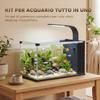 24L Tempered Glass Home Aquarium with Integrated Filter and LED Light, 45x25x25.5 cm, Black