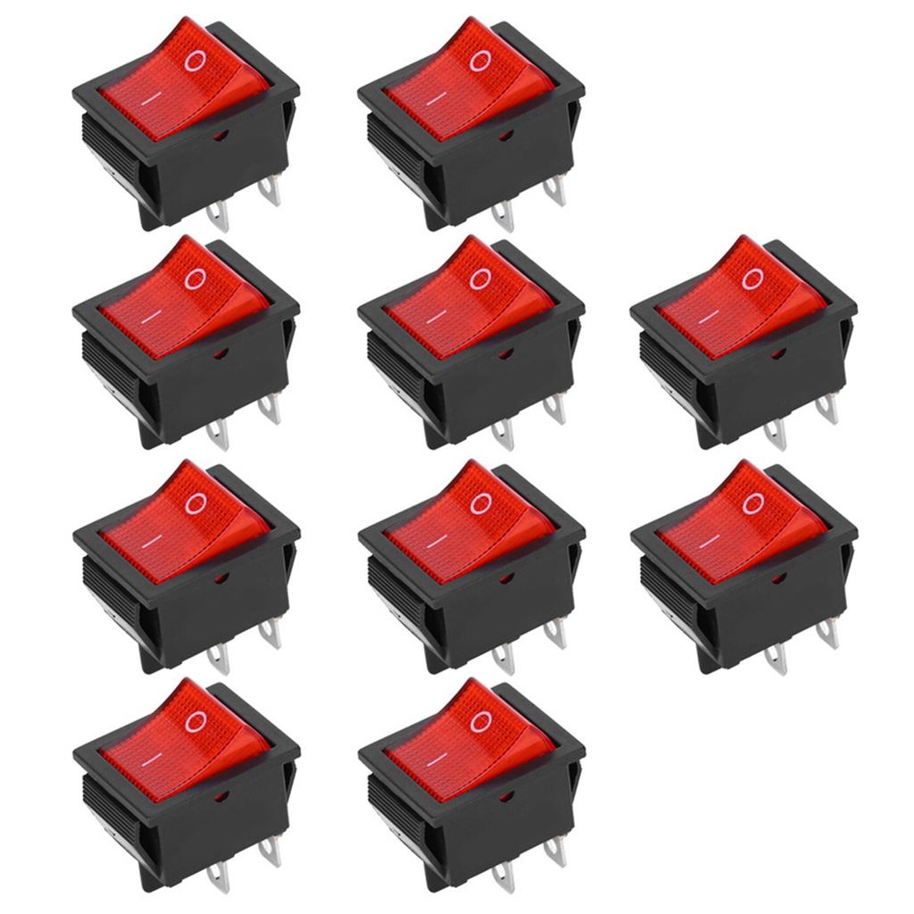 10 Stück 2-Positionen Schalter Wippschalter Ein/Aus 4-Pin KCD4 Hitzebeständigkeit für Haushaltsgeräte