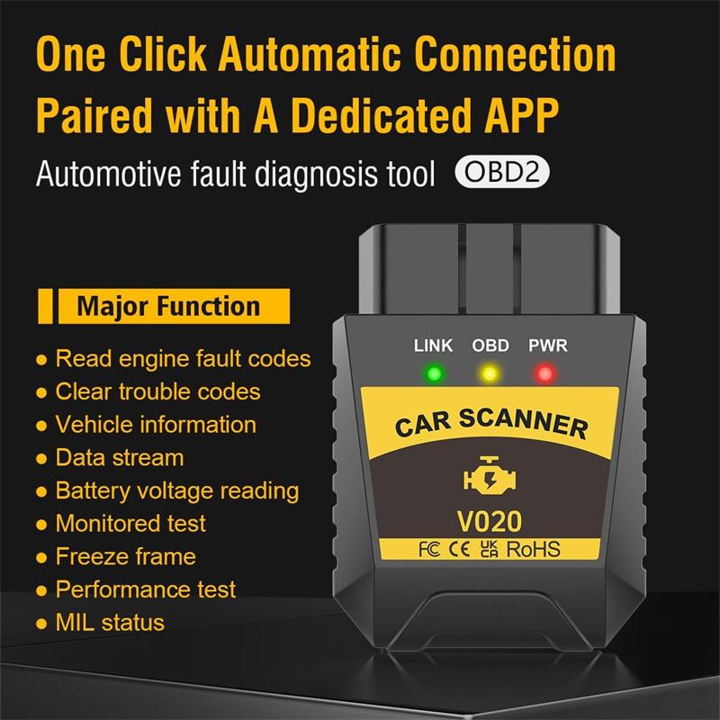V020 Bluetooth 4.0 2 Car Fault Diagnostic Tool Code Reader For Ios Android Pc Ii Scanner Read&Clear The Fault Codes