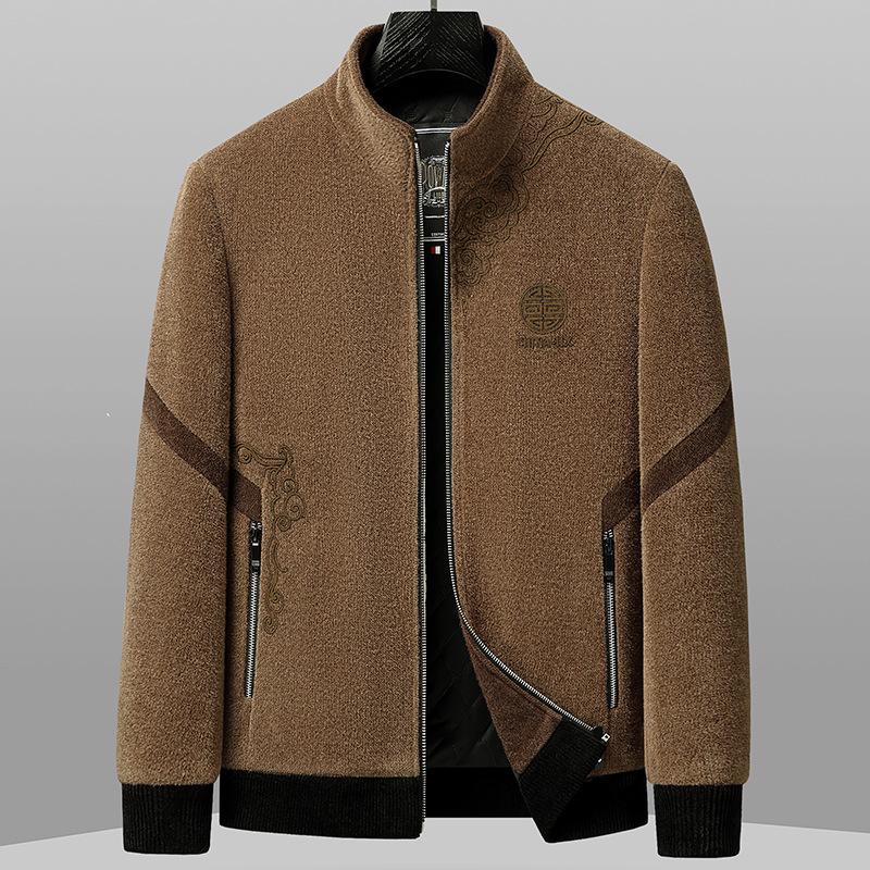 Chenel Jacket Autumn and Winter Cotton Thickened Men's Fashion Jacket Middle-aged Jacket
