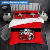 3PCS Soccer Team Crest Design Printed Soft Bedding Set,Including 1pc Duvet Cover And 2pcs Pillowcases Perfect for Bedroom, Dormitory, Fan gift