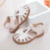 Cute Girls Sandals Bow Peep-toe New Soft Hook & Loop Beige Kids Princess Shoes Casual Sandals Cute Children Shoes Non-slip