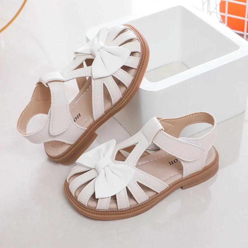 

Spring Sandals for Girl Peep-toe Breathable Bow-knot Princess Children Fashion Soft Summer Girls Sandals Cute Versatile 36