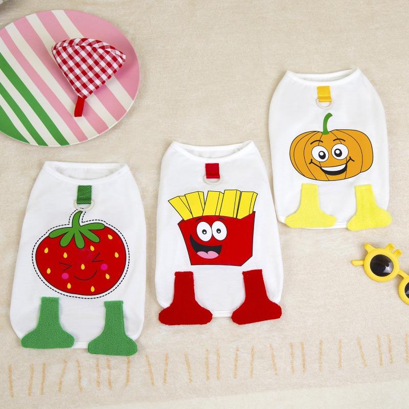 1PC New Designer Pet Dogs Clothes Breathable Spring Summer Vest for Pets Funny Fruit Printing Unisex Sleeveless Cat Clothing