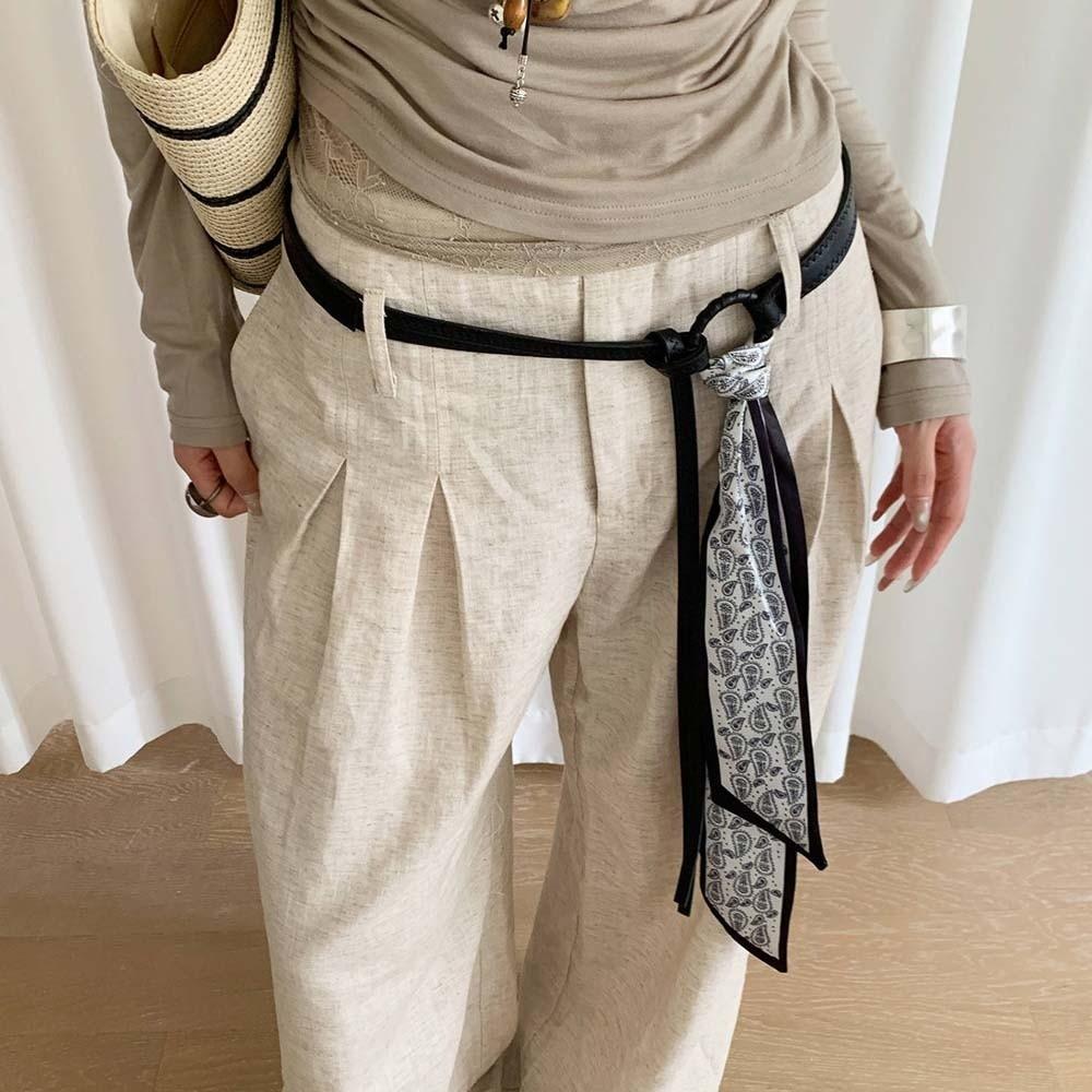 Adjustable Cashew Printed Belt Ethnic Style Silk Tie Design Belt Retro Jacquard Waistband Gift