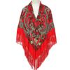 Polyester Russian Square Scarf Tassel Trim Floral Print Scarf Tassel Shawls  Outdoor Activities