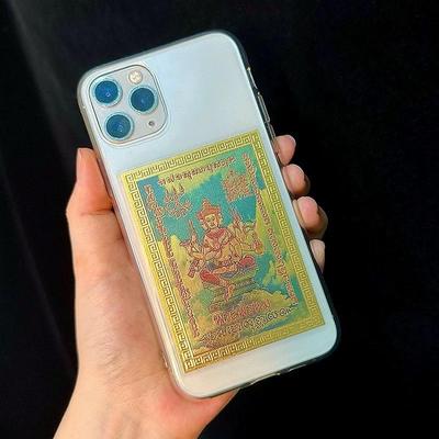 Thai Buddhist Yantra Card Four Faced God Great Brahmā King Gold Foil Card Lucky Fengshui Amulet for Wallet Infinite Magic Power Wealth Career