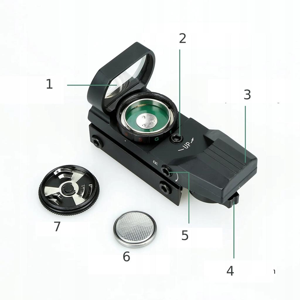 Red Dot Sight Picatinny 20Mm Asg Hunting Shooting 4 Patterns