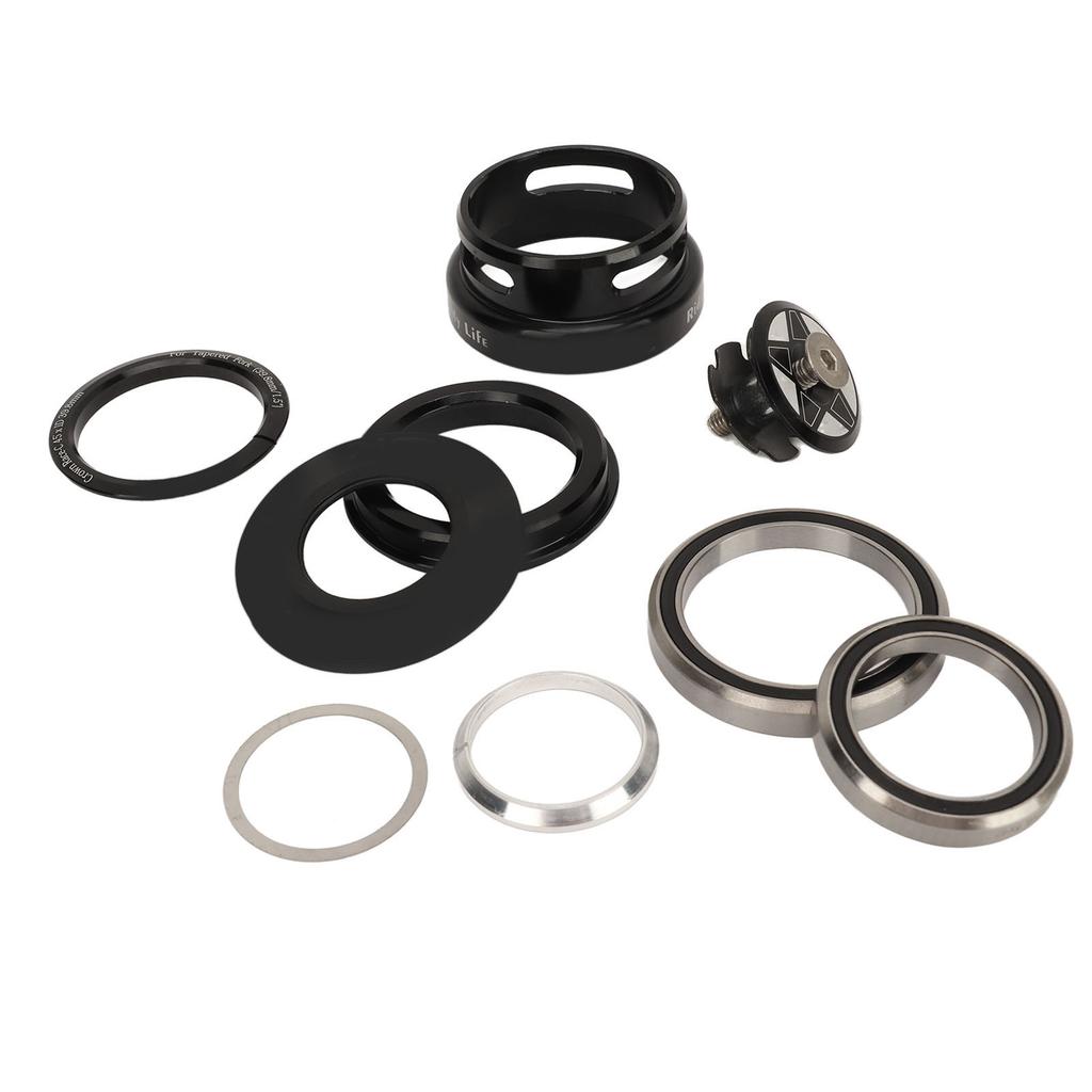 Bike Headset Bike Fork Bowls Set Aluminum Alloy Bike Front Fork Stem Headset for 49.7mm Straight Steerer Frame