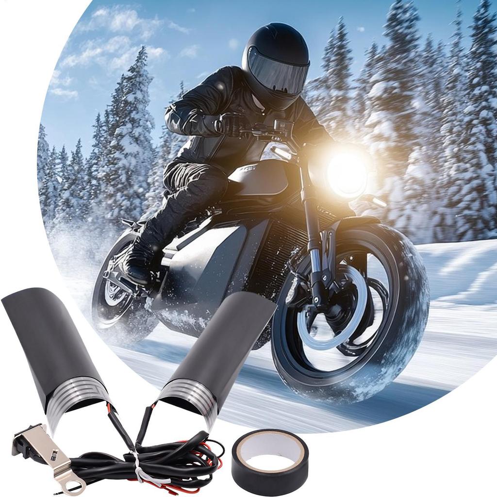 ATV Heated Grips 12v Waterproof Fast Heating Motorcycle Heating Handlebar Grip For Dirt Bike Scooter Winter Cold Weather Driving