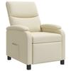 Recliner Chair Cream Faux Leather