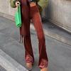 Golden Velvet Wide Leg Pants Women High Waist Drop Good Casual Pants  Loose Flare  Women's Pants