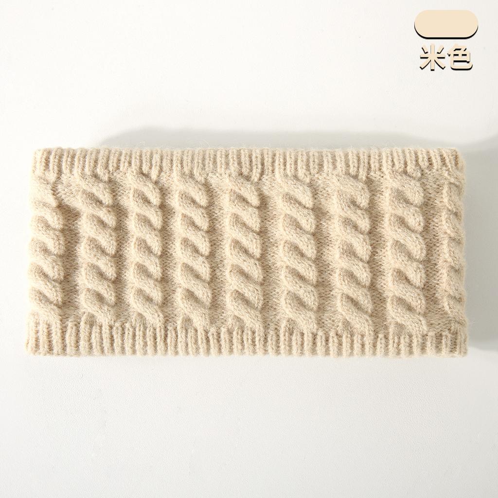 Autumn and Winter Knitted Hat, Scarf, Touch Screen Gloves, Headband, Four-piece Set, Double-layer Velvet Thermal Knitted Hat.