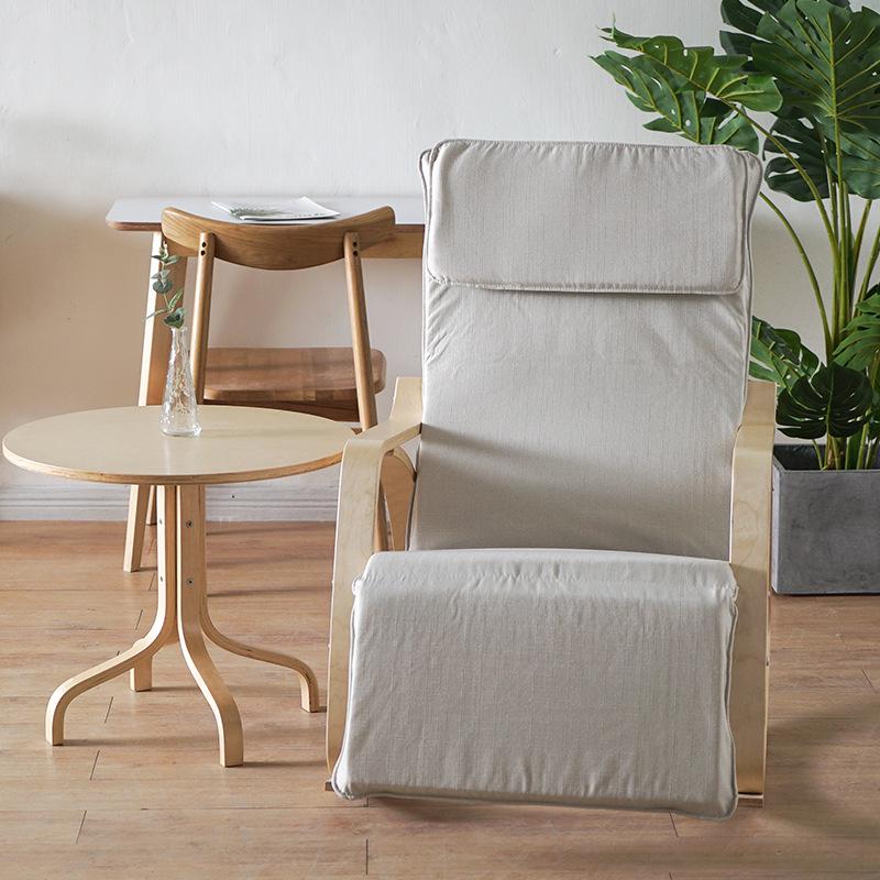 Nordic Korean Style Rocking Recliner: Folding Leisure Nap & Reading Chair Combo.