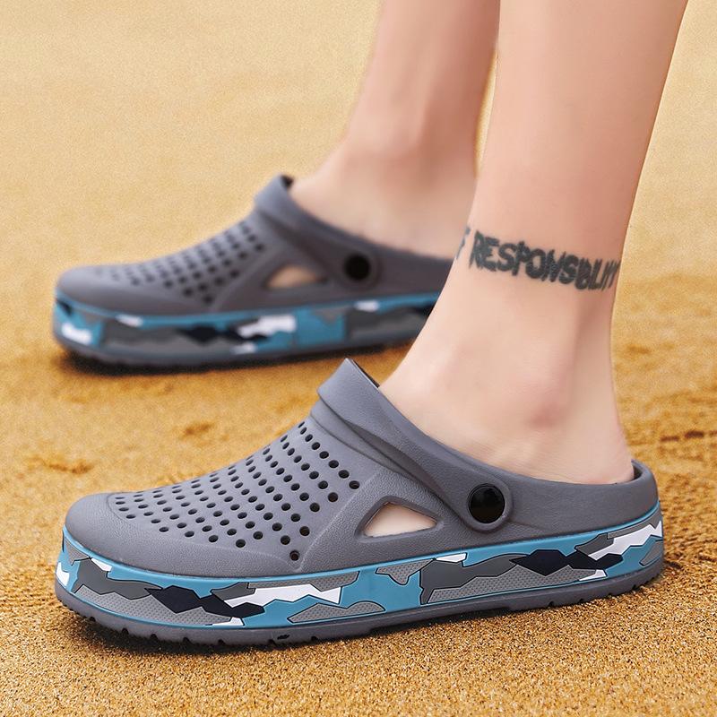 Foreign trade large size spring and summer sandals fashion men's casual shoes trend hole shoes outdoor beach slippers one shoe dual purpose