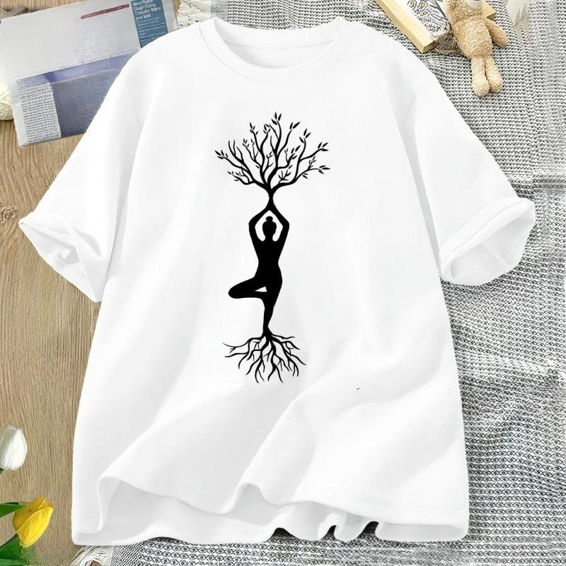Yoga T Shirt WOMEN Female Namaste TShirt Yogi Yoga Lover Tshirt Casual Cotton Short Sleeve Round Neck Tee Shirt WOMEN Clothing