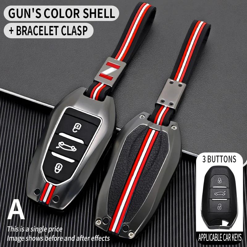 3 Bottons Metal Car Key Cover Fob Case Shell For Peugeot 2008 3008 308 408 508 4008 5008 For Citroen C4 C6 C3-Xr
