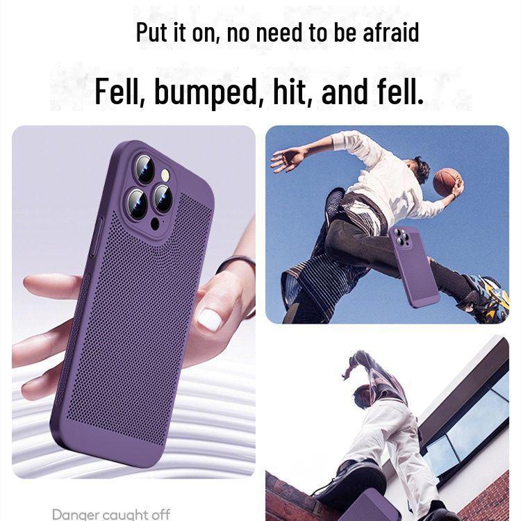 Husă mată ultra-subțire, respirabilă, pentru telefoanele Apple 11-15, cu plasă de disipare a căldurii.