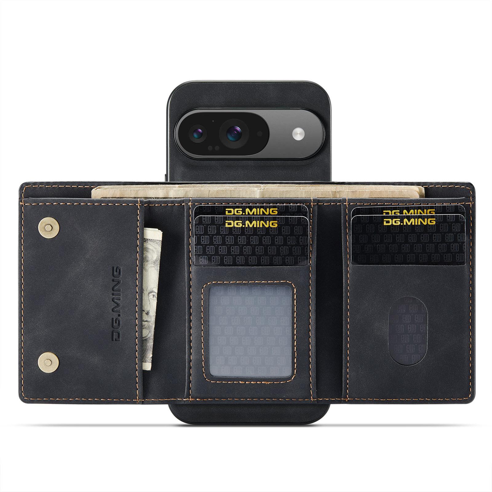 

For Google Pixel 9 Pro/Pixel 9 Case Kickstand PU Phone Cover with Detachable Wallet Coffee