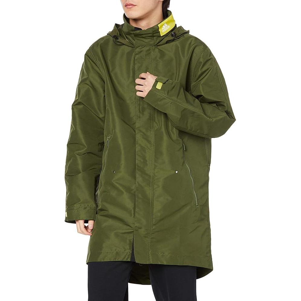 adidas Sportowa Casualowa Kurtka Średniej Długości ze Stójką Męska Odzież Wierzchnia Militarna Zieleń GM5761