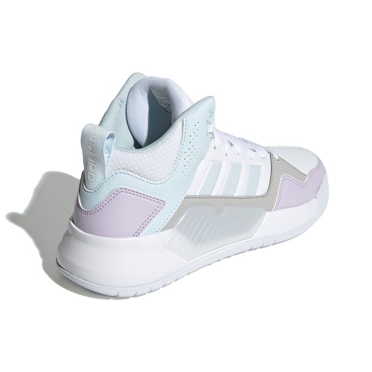Adidas Neo Play9tis 2.0 Casual Shock Absorbing Non-Slip Mid-Top Skate Shoes Women Sneaker White Blue Purple FW9353