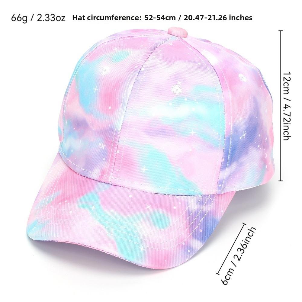Duck Tongue Design Peaked Cap Tie-dye Print Visor Cap Kids Baseball Cap  For Children Girls