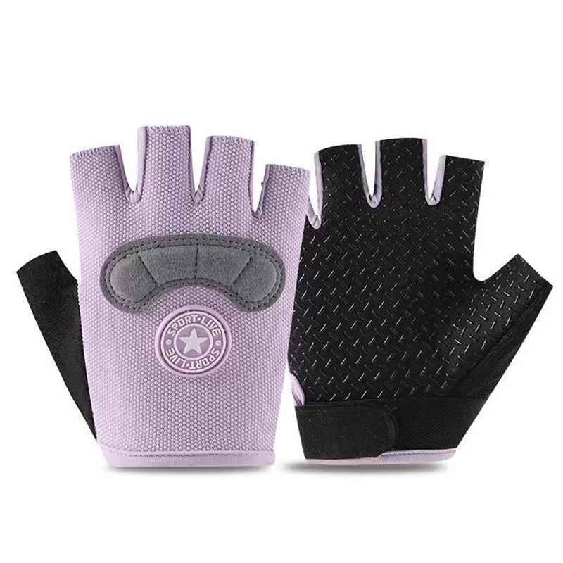 Autumn and winter children's half-finger gloves, velvet warm boys and girls, non-slip half-finger children, student sports riding