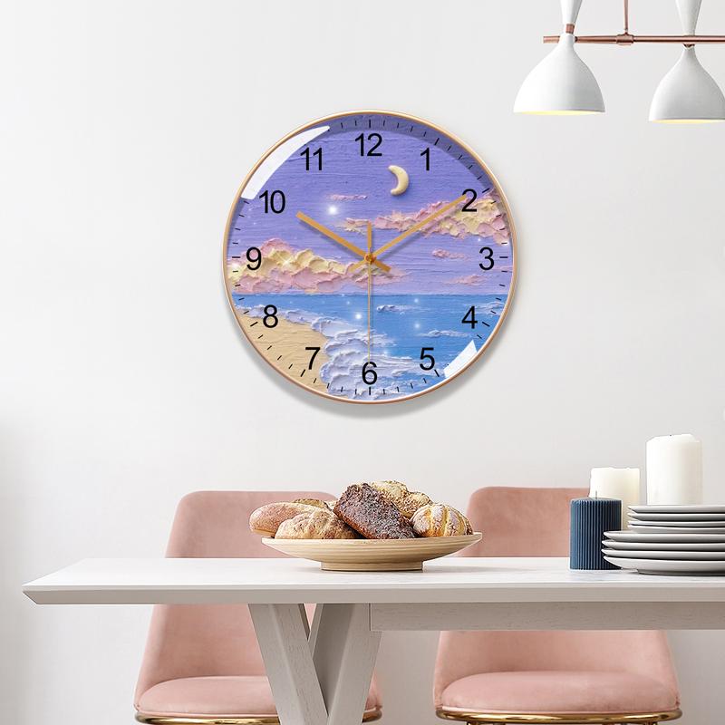 Modern Minimalist Wall Clock Nordic Landscape Ins Style Silent Wall Clock Designer Bedroom Home Decor Orologio Da Parete FYWC