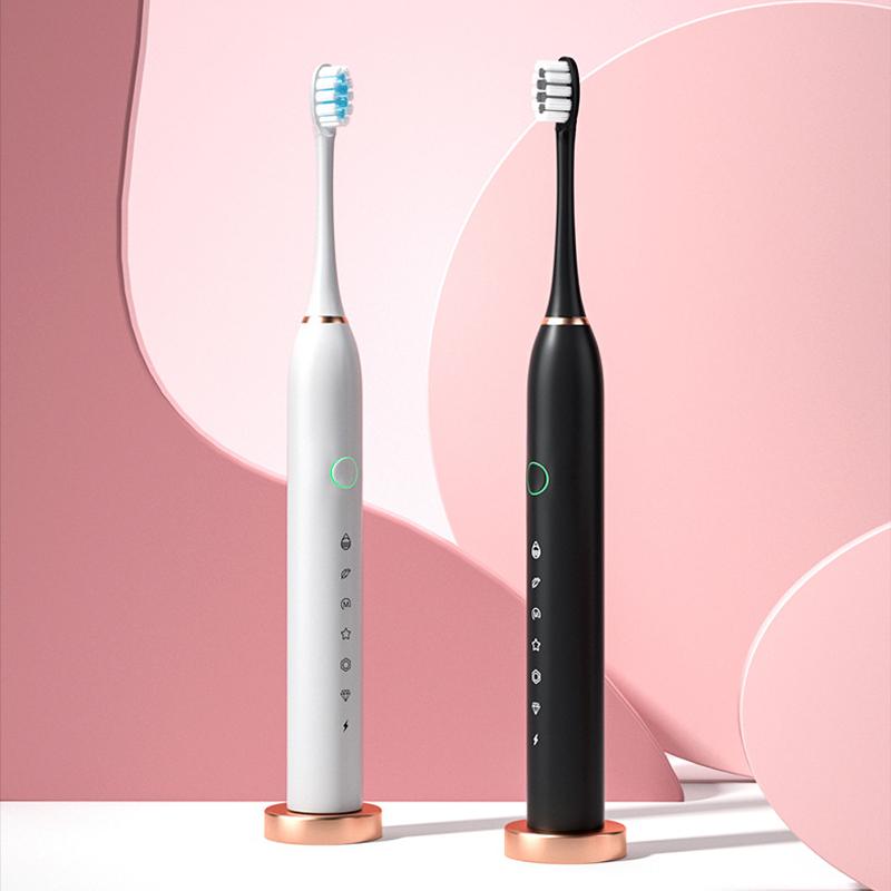 Módní sonický elektrický zubní kartáček dobíjecí pro dospělé Inteligentní časovač pro 6 režimů IPX7 Vodotěsné ultrazvukové zubní kartáčky cestovní box