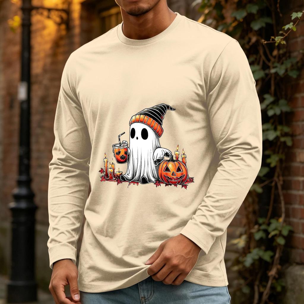 Men's Halloween Long Sleeve Neck Casual Shirt