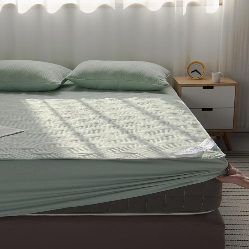High-Density Quilted Cotton Mattress Protector with Pillowcase - Non-Slip, Thickened Fit