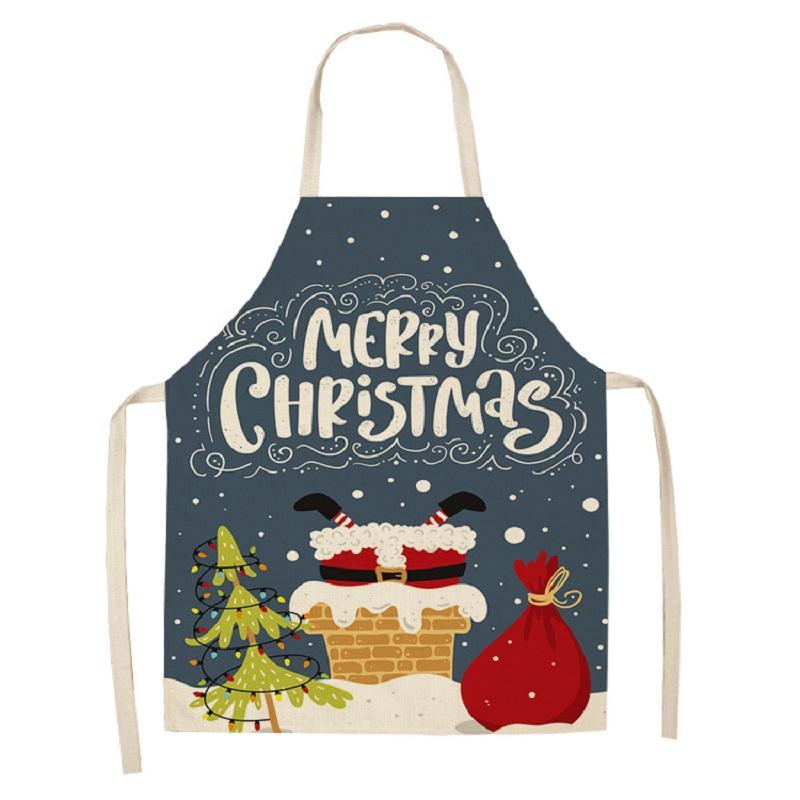 Linen Merry Christmas Apron Christmas Decorations for Home Kitchen Accessories 2025 Christmas Natal Navidad 2025 New Year Gifts